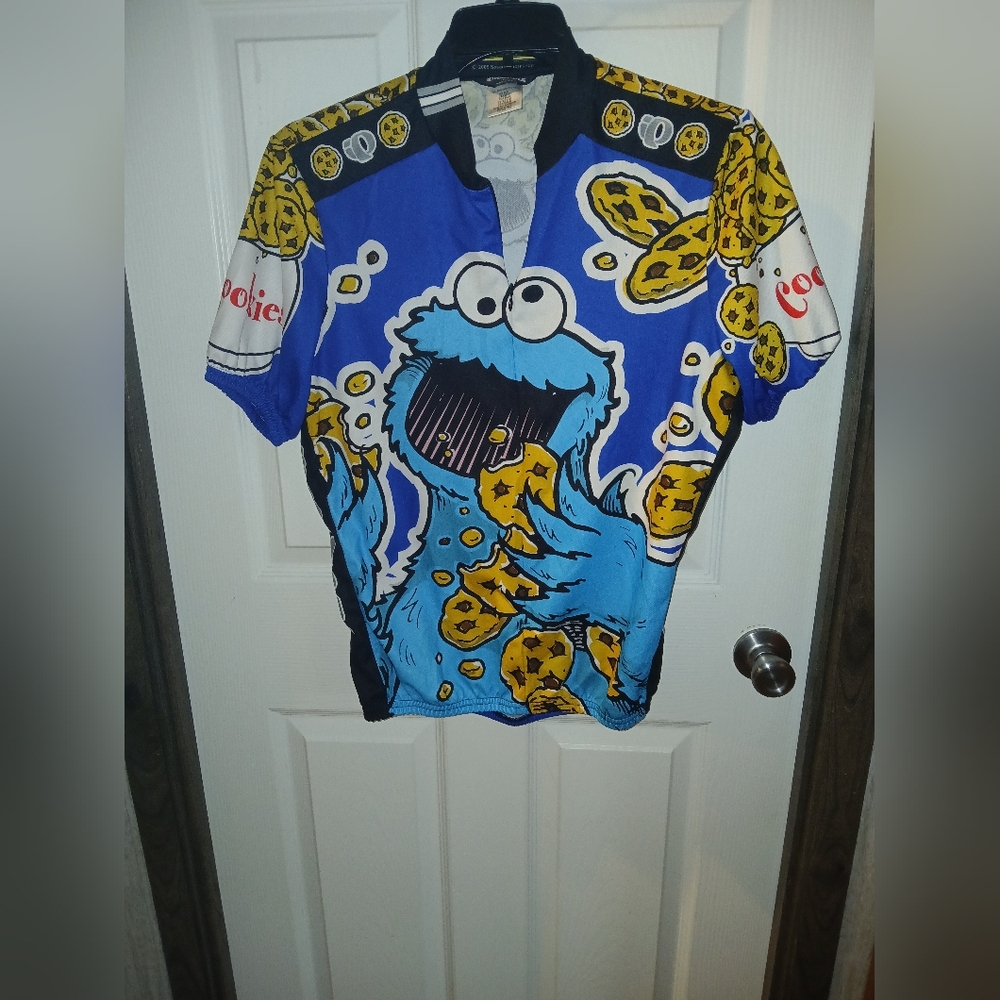 Pearl Izumi Cookie Monster Vintage Bike Jersey 2005 Sesame Street L